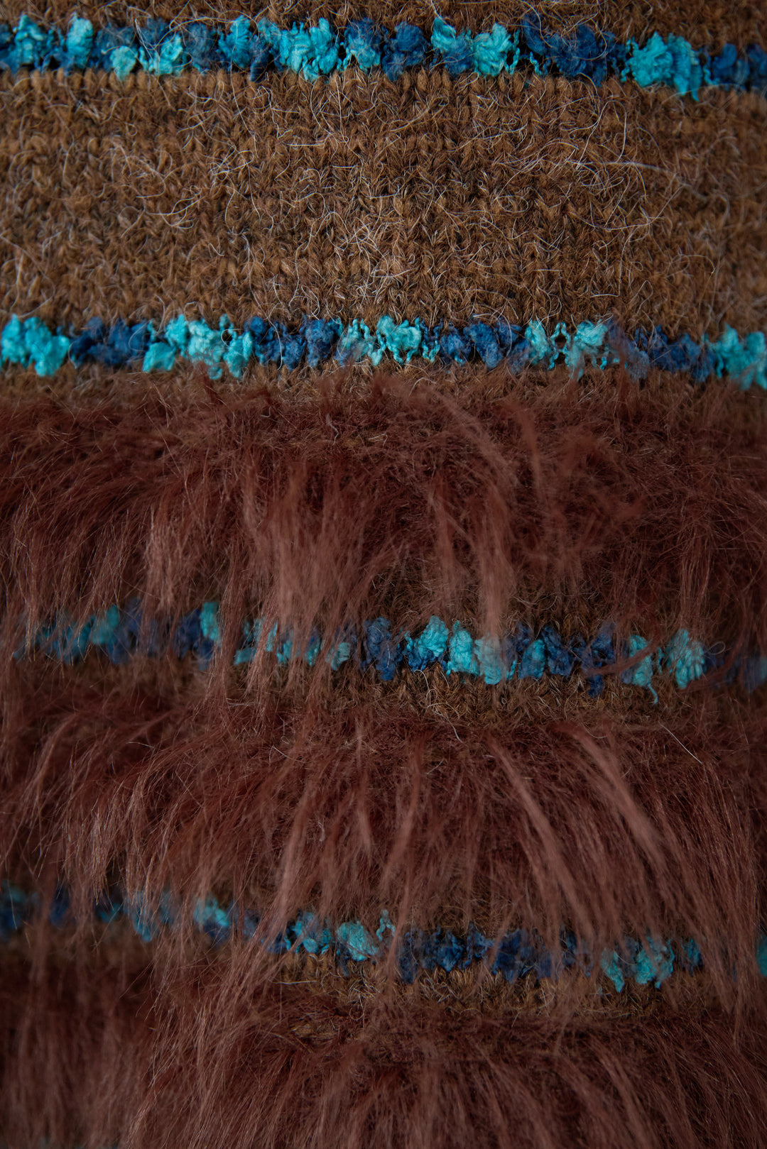 配色ラインシャギーニット