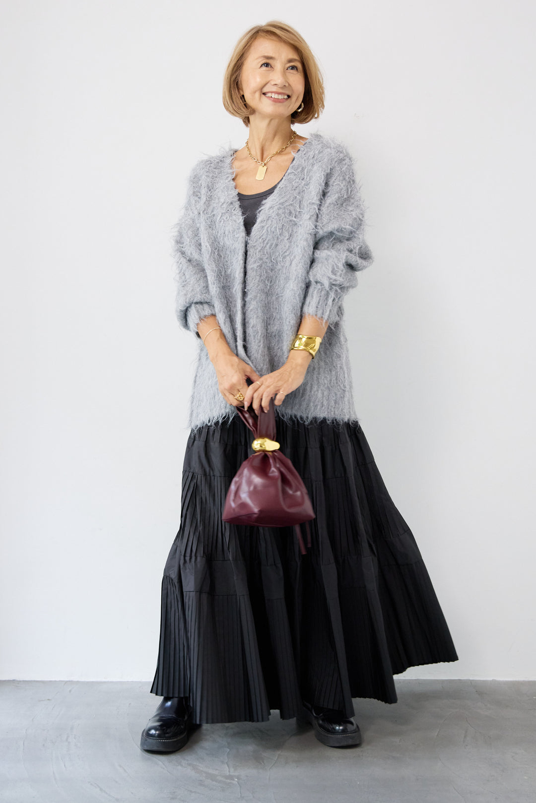 プリーツティアードスカート