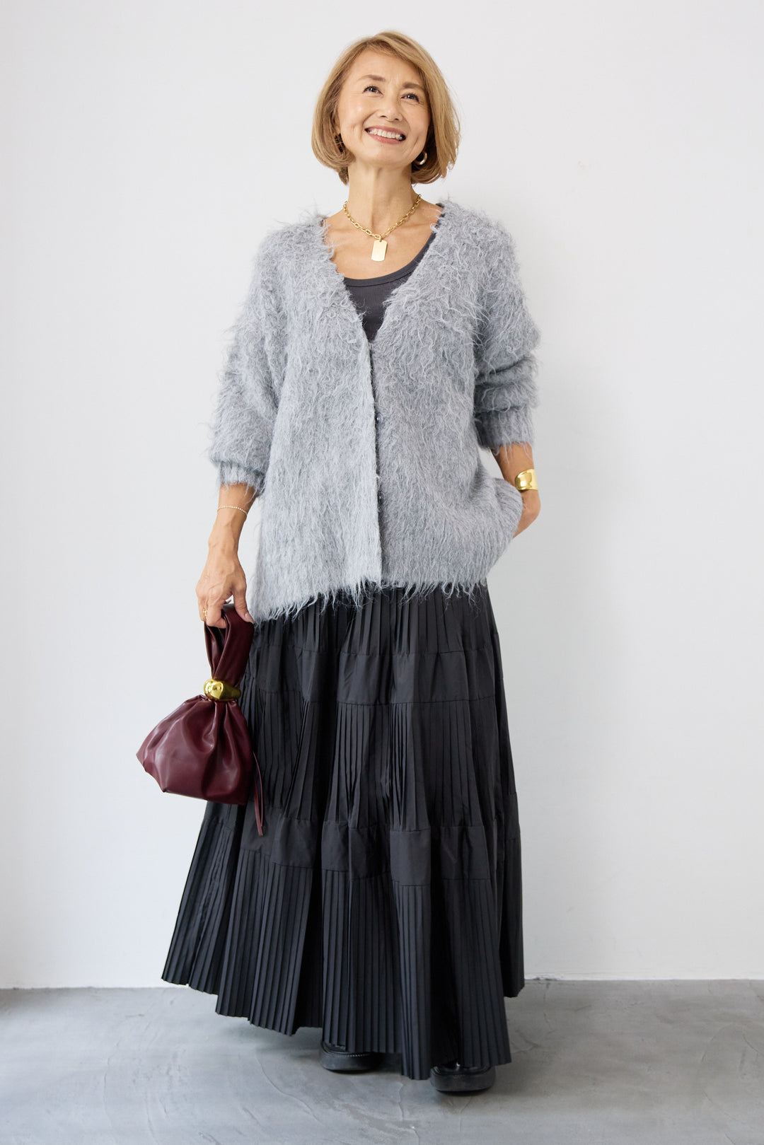 プリーツティアードスカート