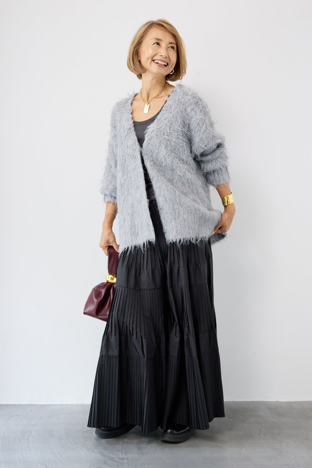 プリーツティアードスカート
