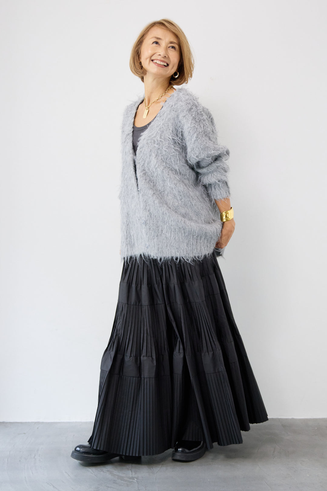 プリーツティアードスカート