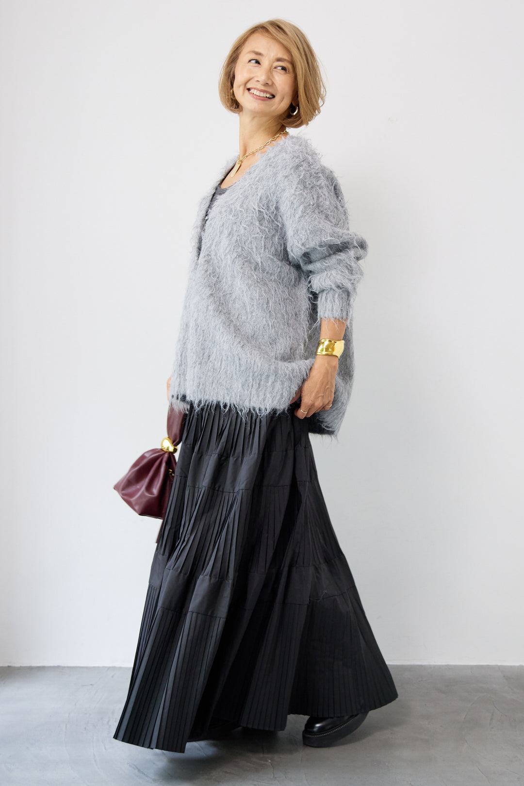 プリーツティアードスカート