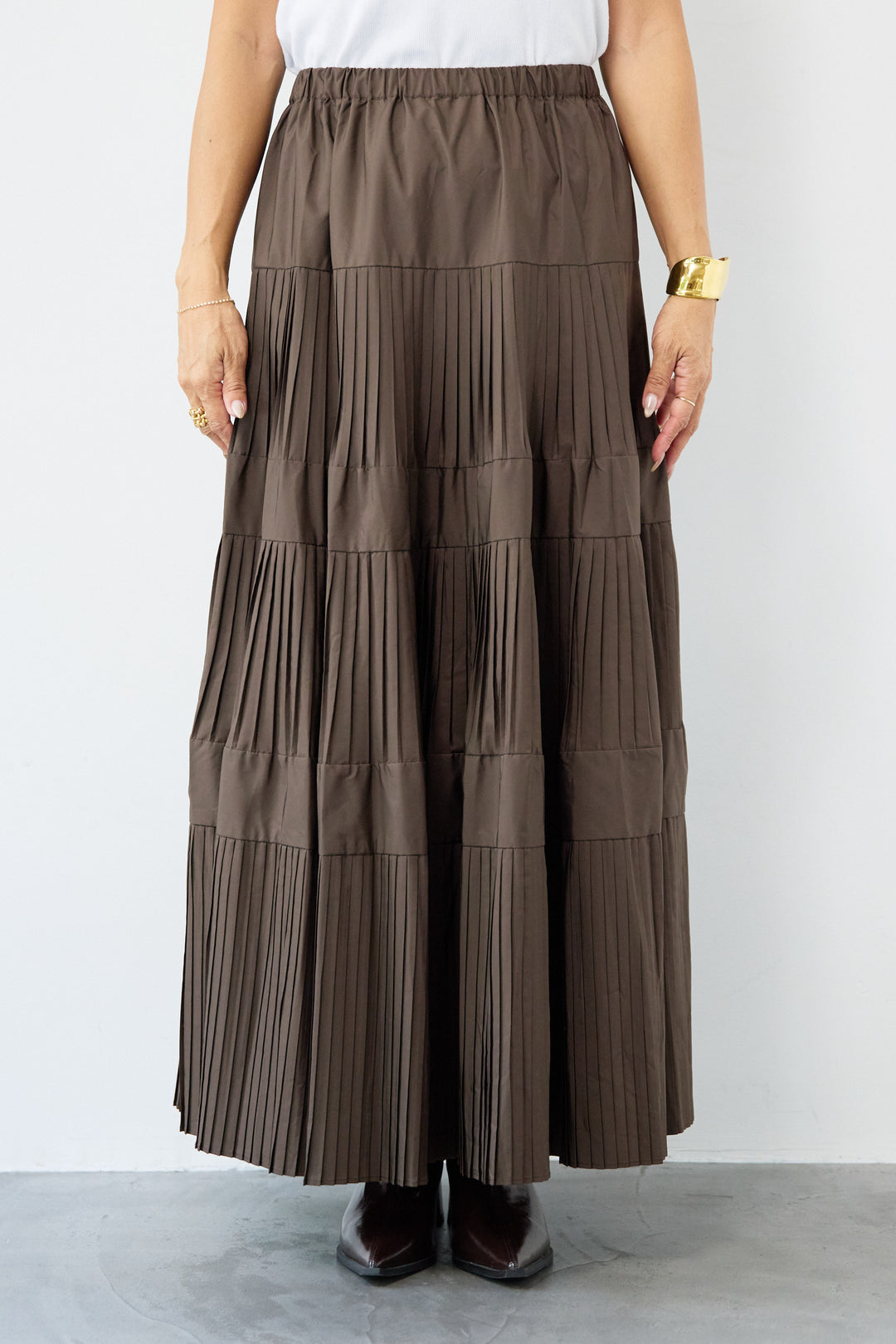 プリーツティアードスカート