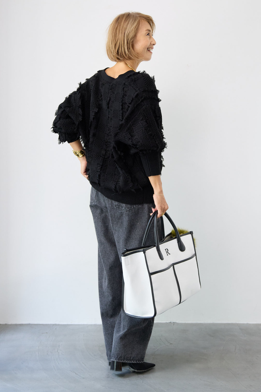 ニットフリンジカーディガン