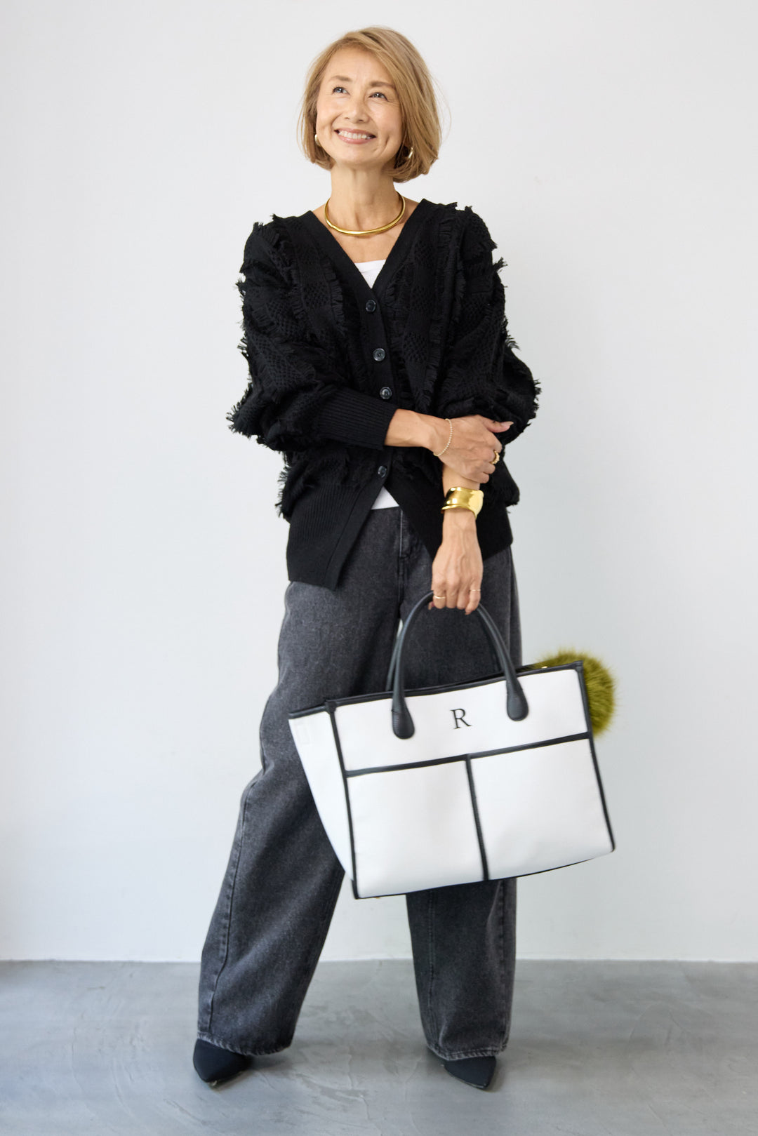 ニットフリンジカーディガン