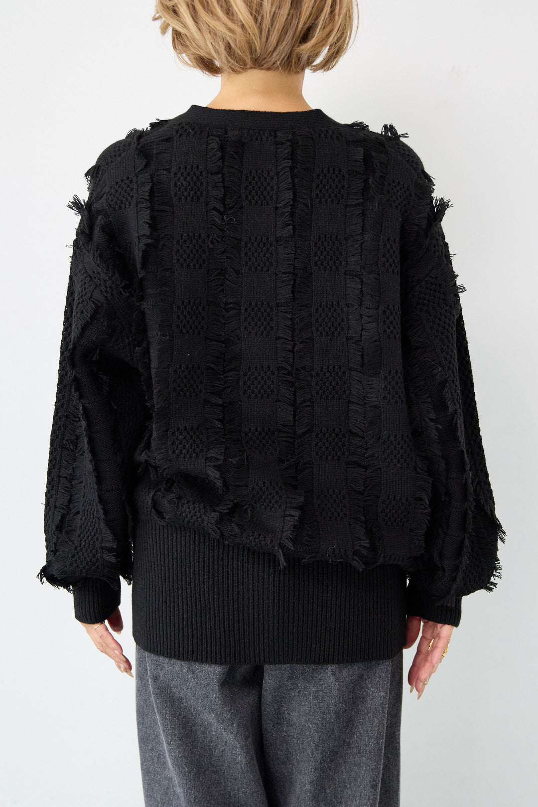 ニットフリンジカーディガン