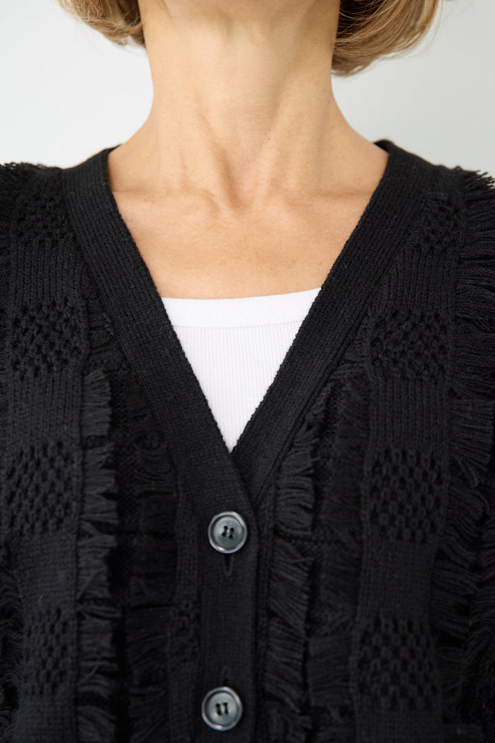 ニットフリンジカーディガン