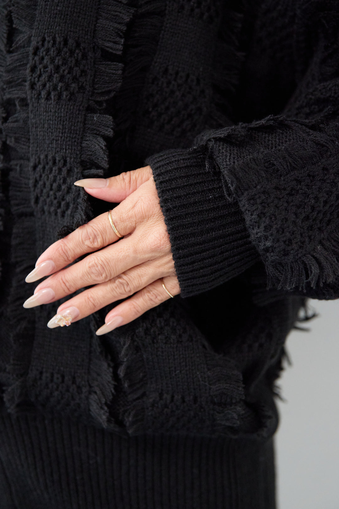 ニットフリンジカーディガン