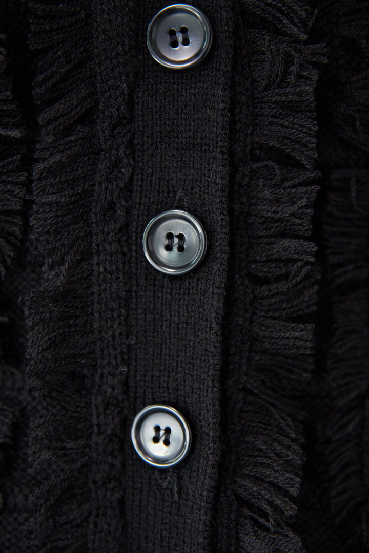 ニットフリンジカーディガン