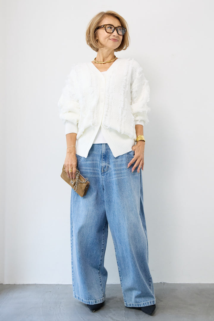 ニットフリンジカーディガン