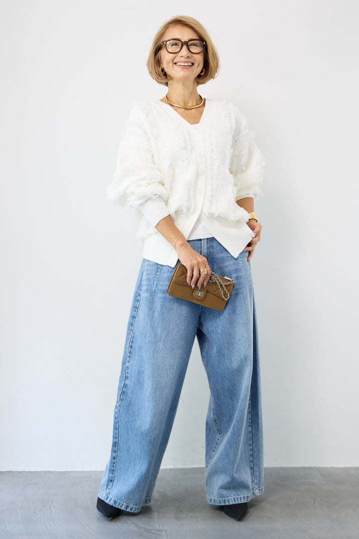 ニットフリンジカーディガン