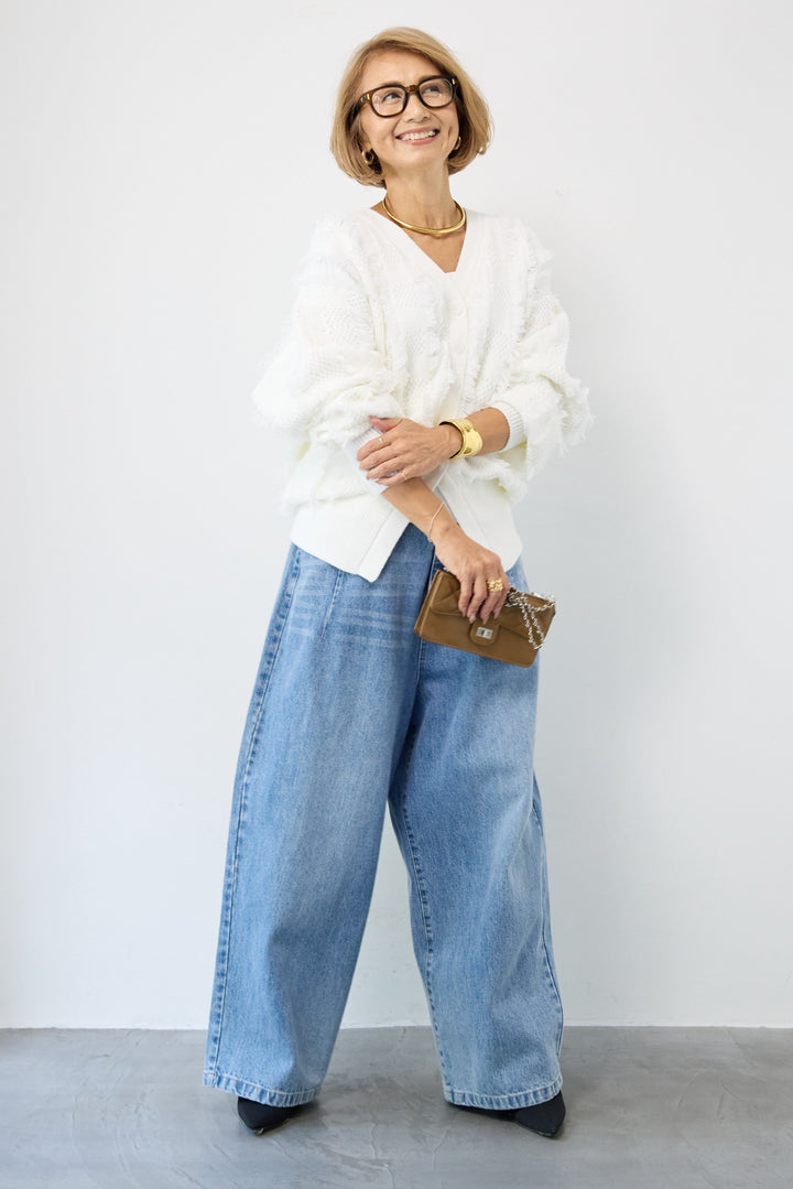 ニットフリンジカーディガン