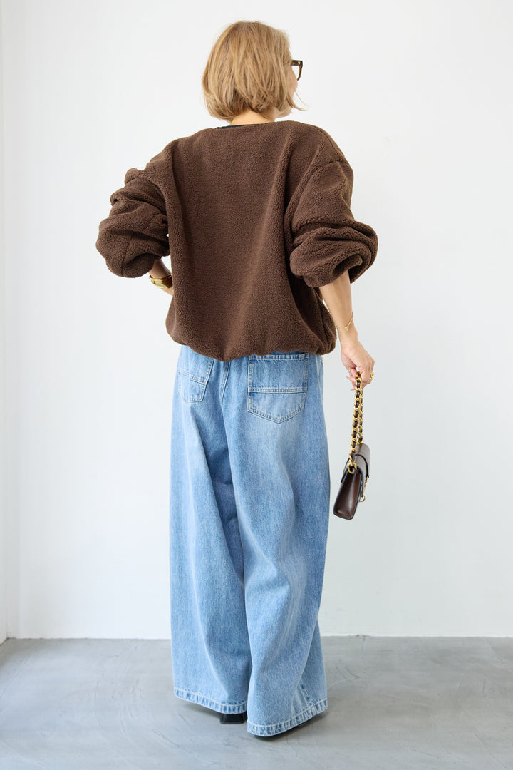 配色ボアブルゾン