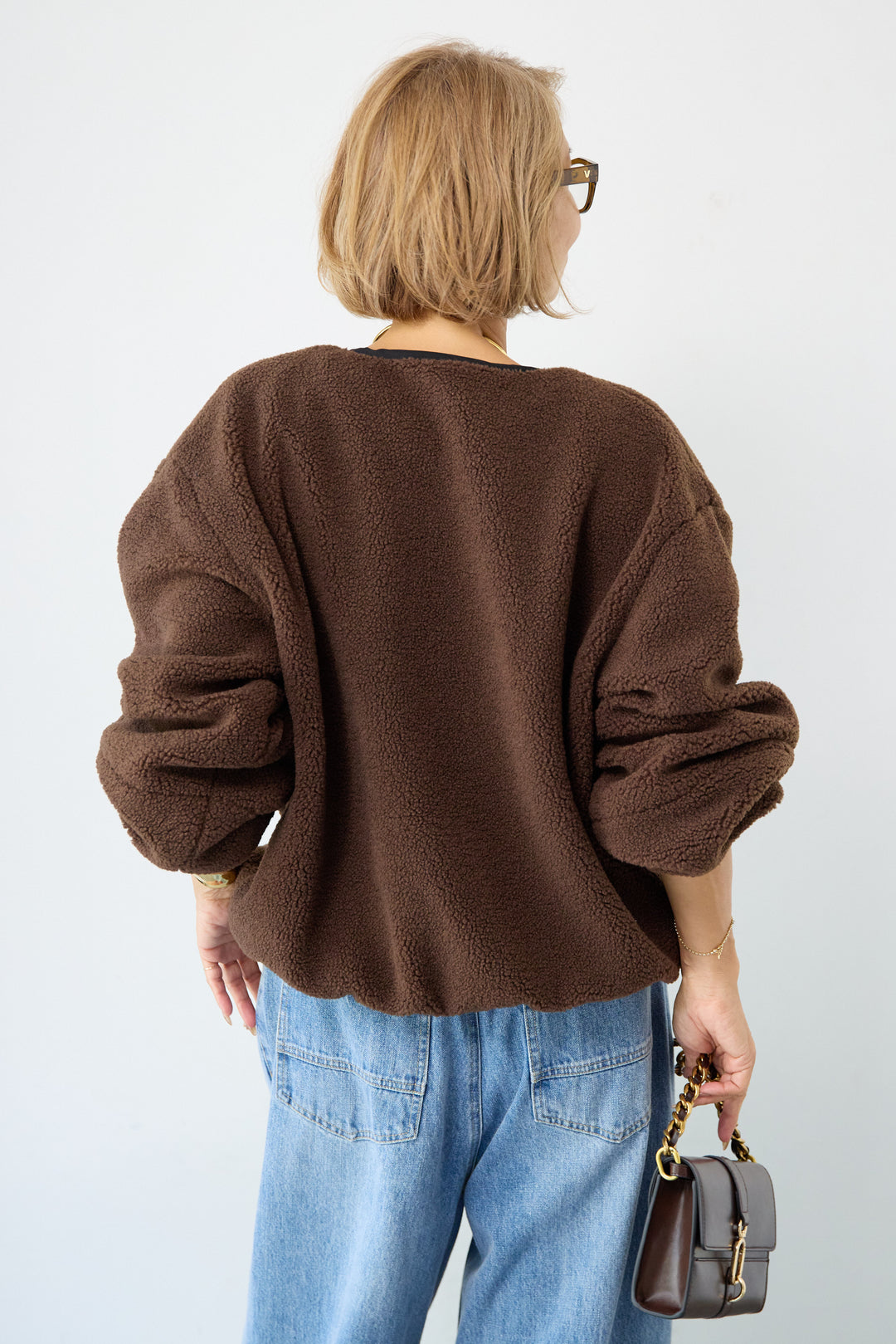 配色ボアブルゾン