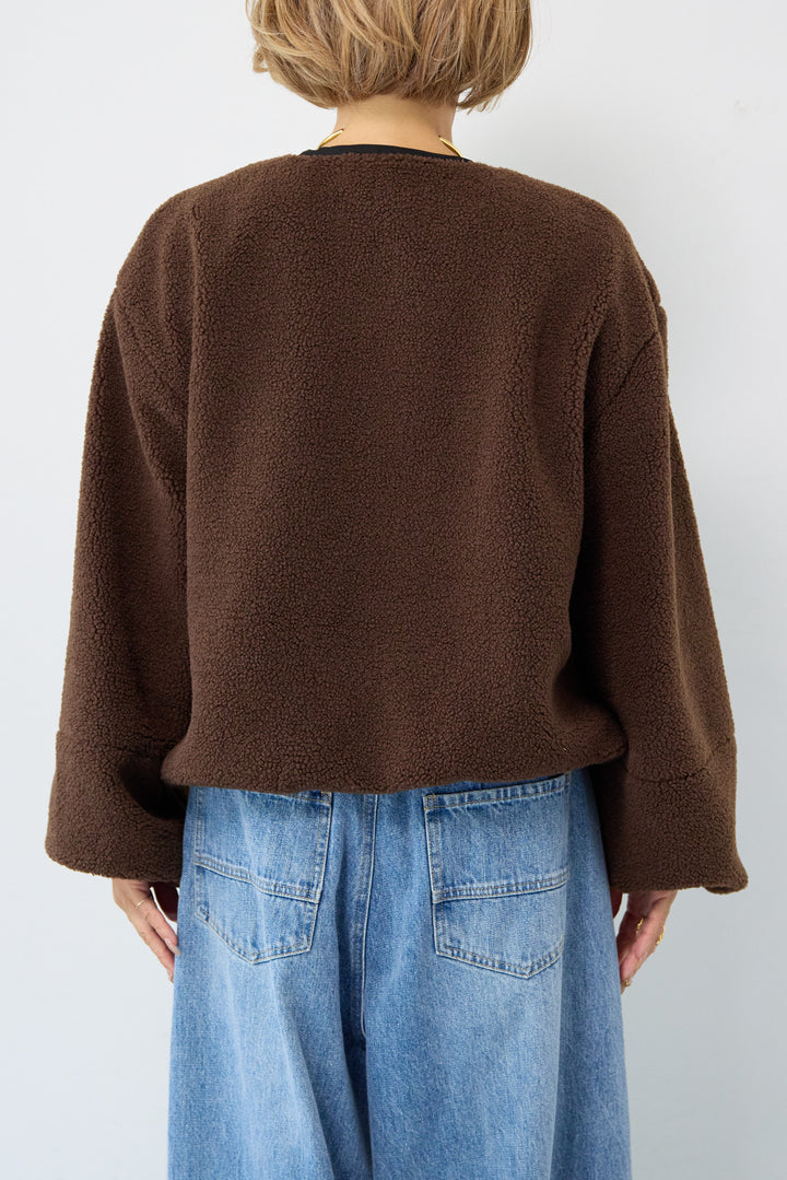 配色ボアブルゾン