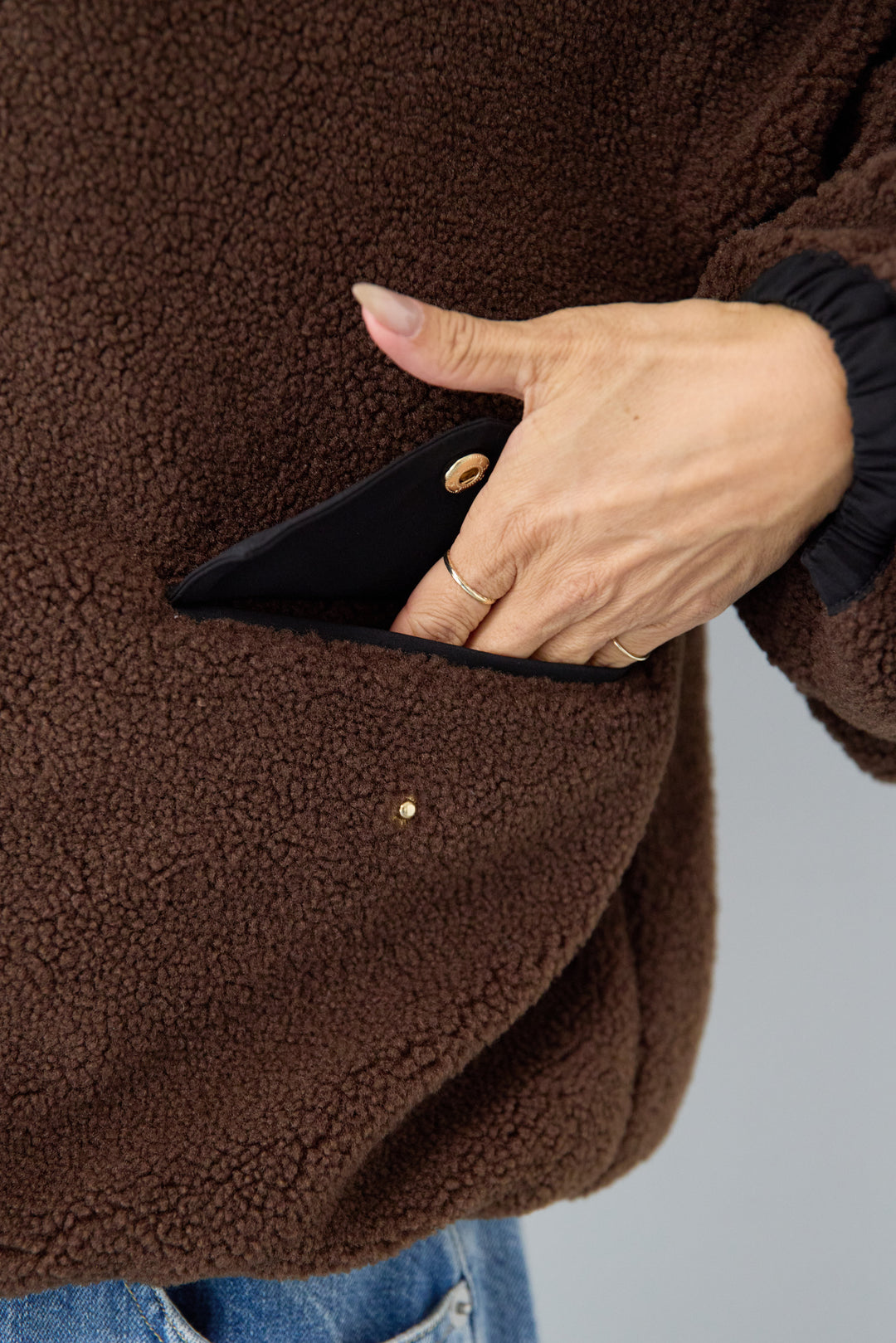 配色ボアブルゾン