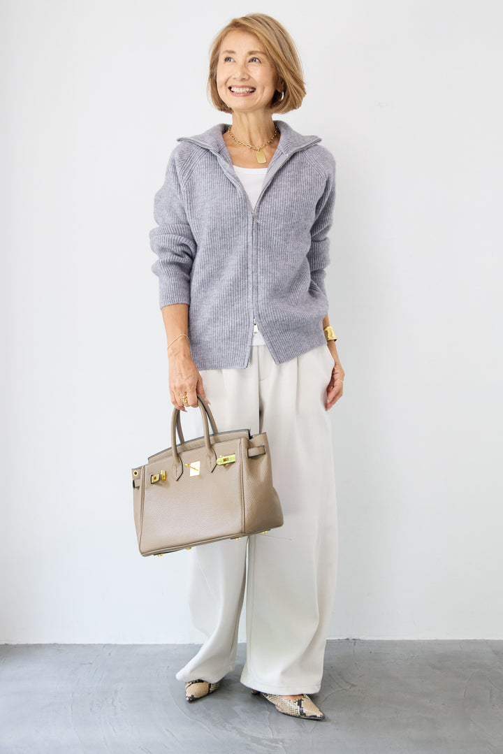 ジップアップニットカーディガン