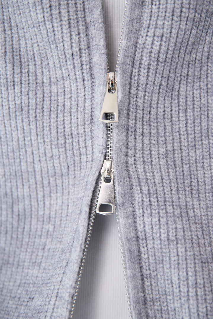 ジップアップニットカーディガン