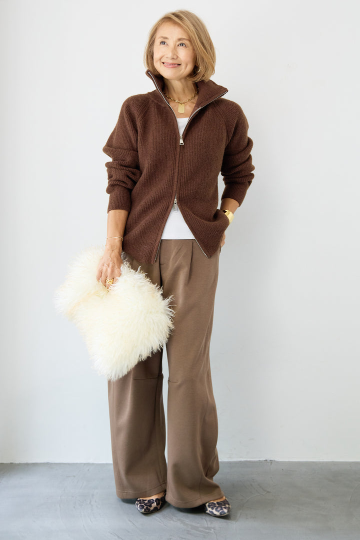 ジップアップニットカーディガン