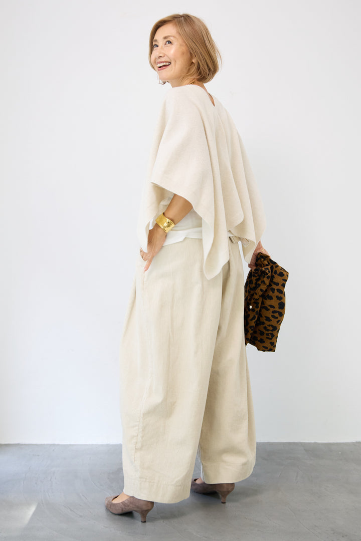 カシミア混2WAYポンチョカーディガン