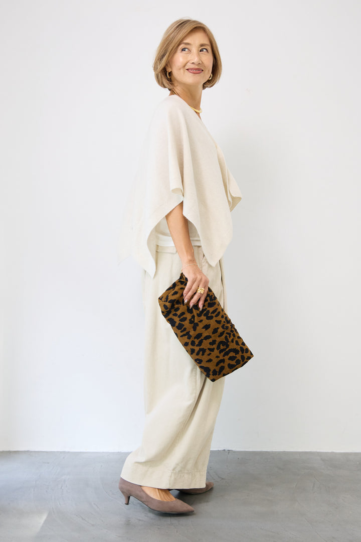 カシミア混2WAYポンチョカーディガン