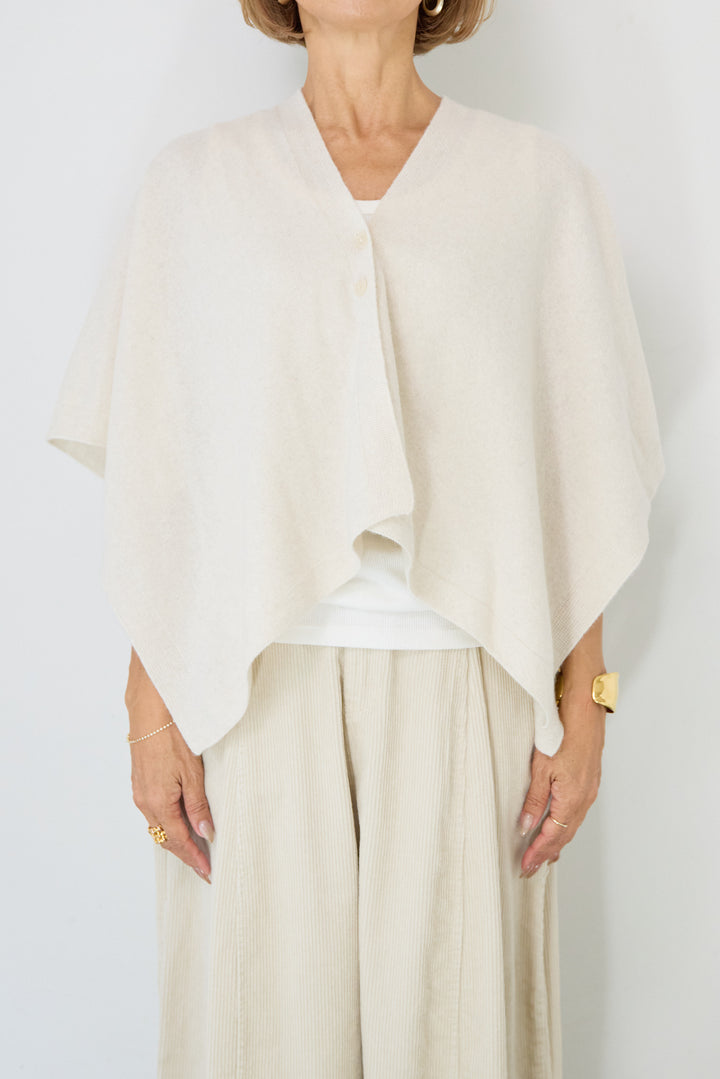 カシミア混2WAYポンチョカーディガン