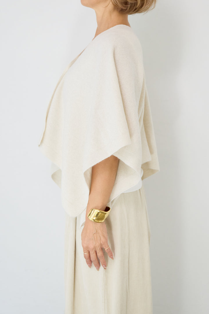 カシミア混2WAYポンチョカーディガン