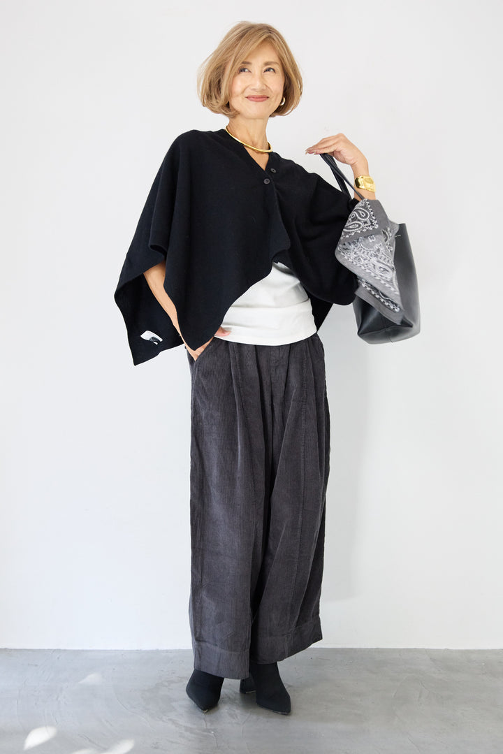 カシミア混2WAYポンチョカーディガン