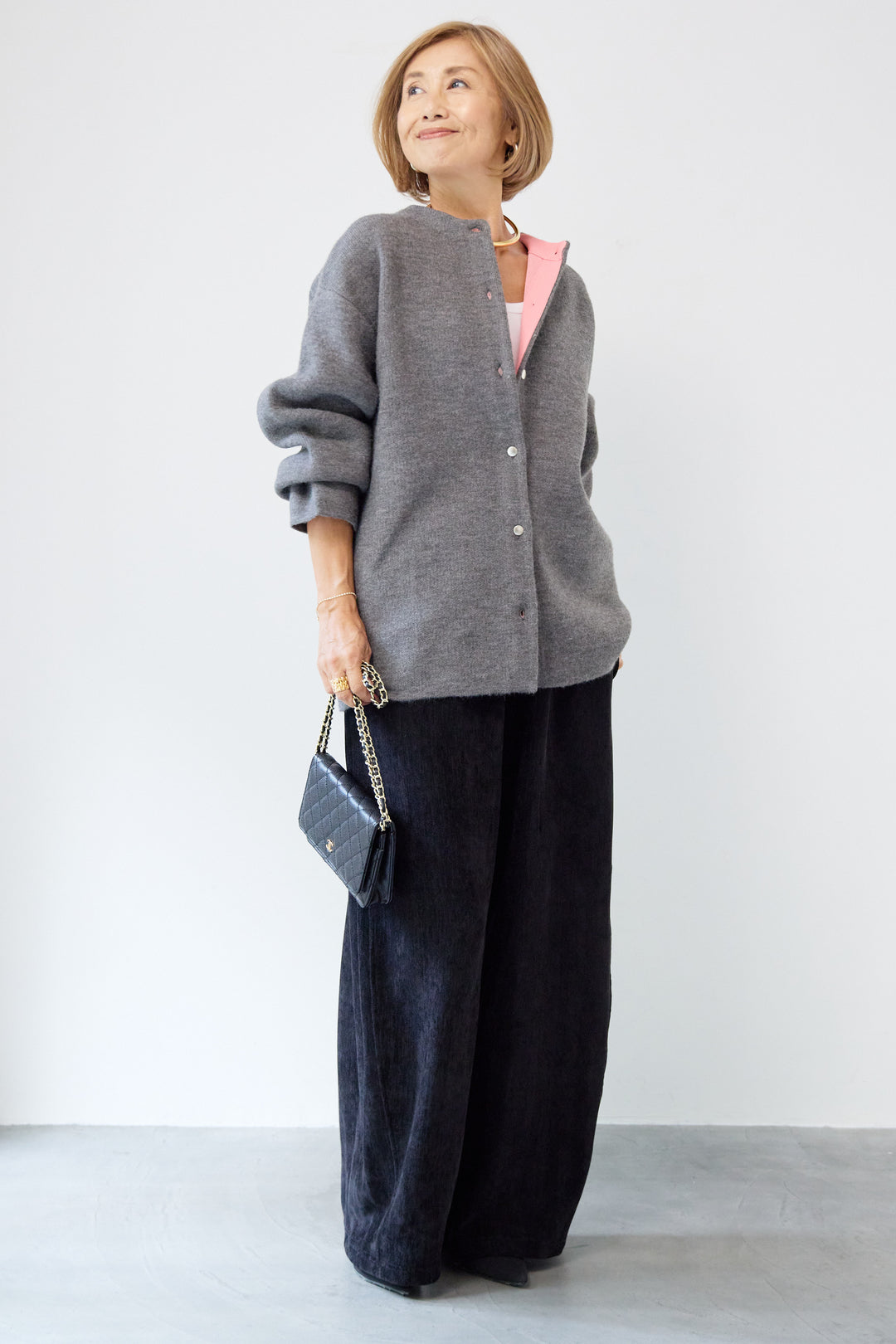 ダブルフェイスニットカーディガン