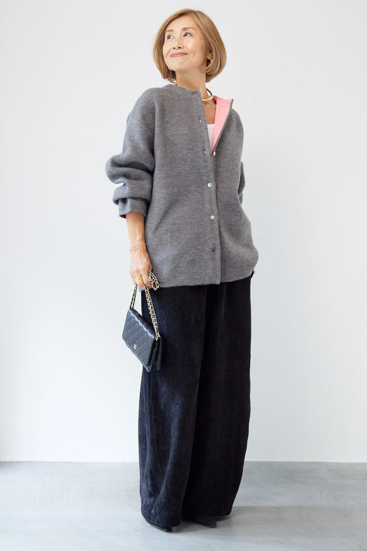 ダブルフェイスニットカーディガン