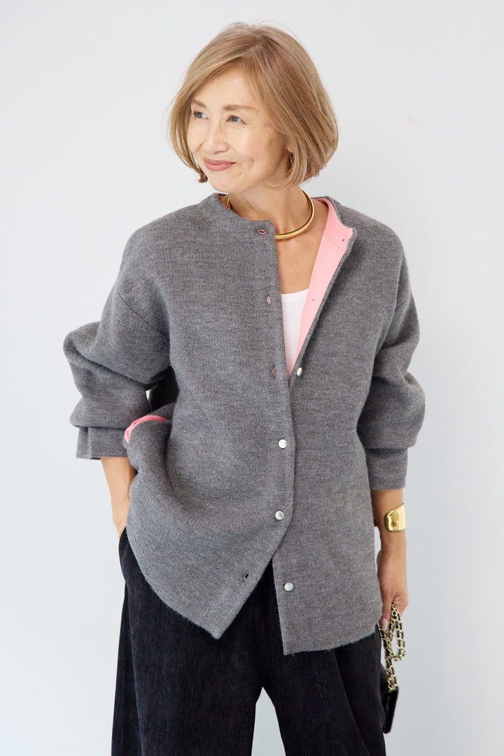ダブルフェイスニットカーディガン
