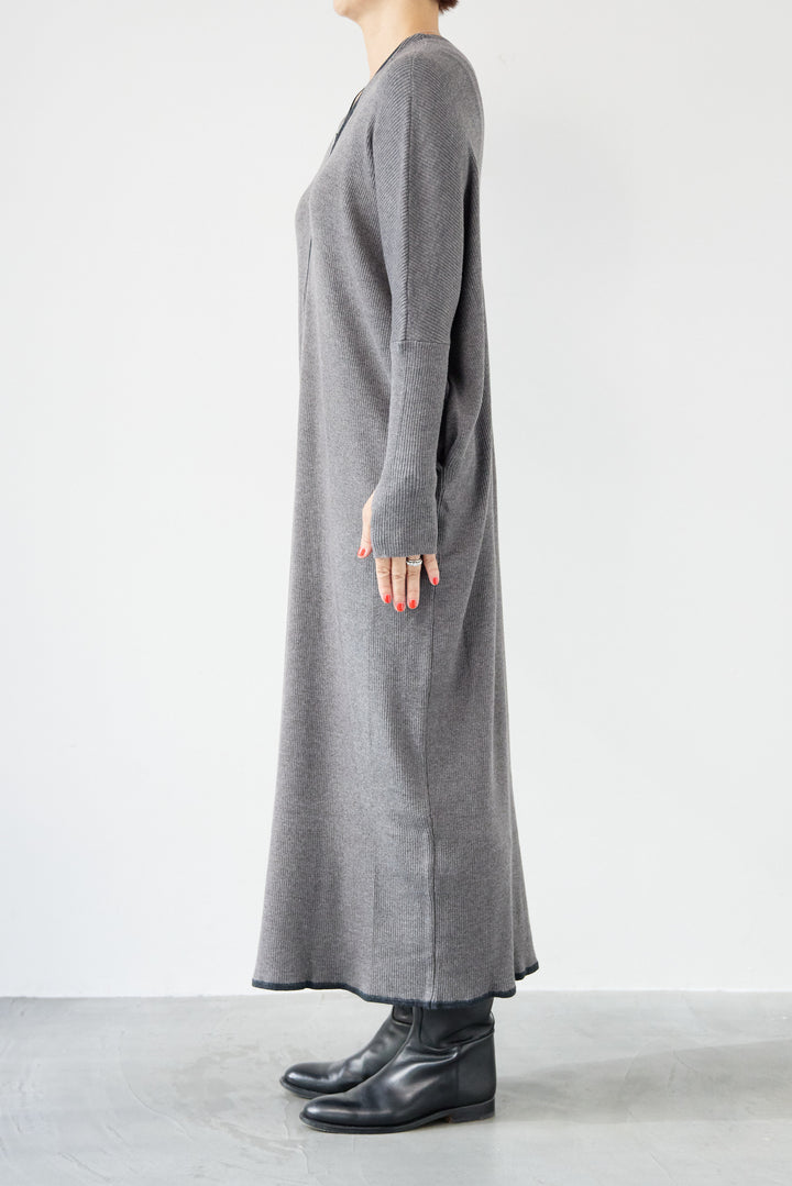 配色ジップニットワンピース