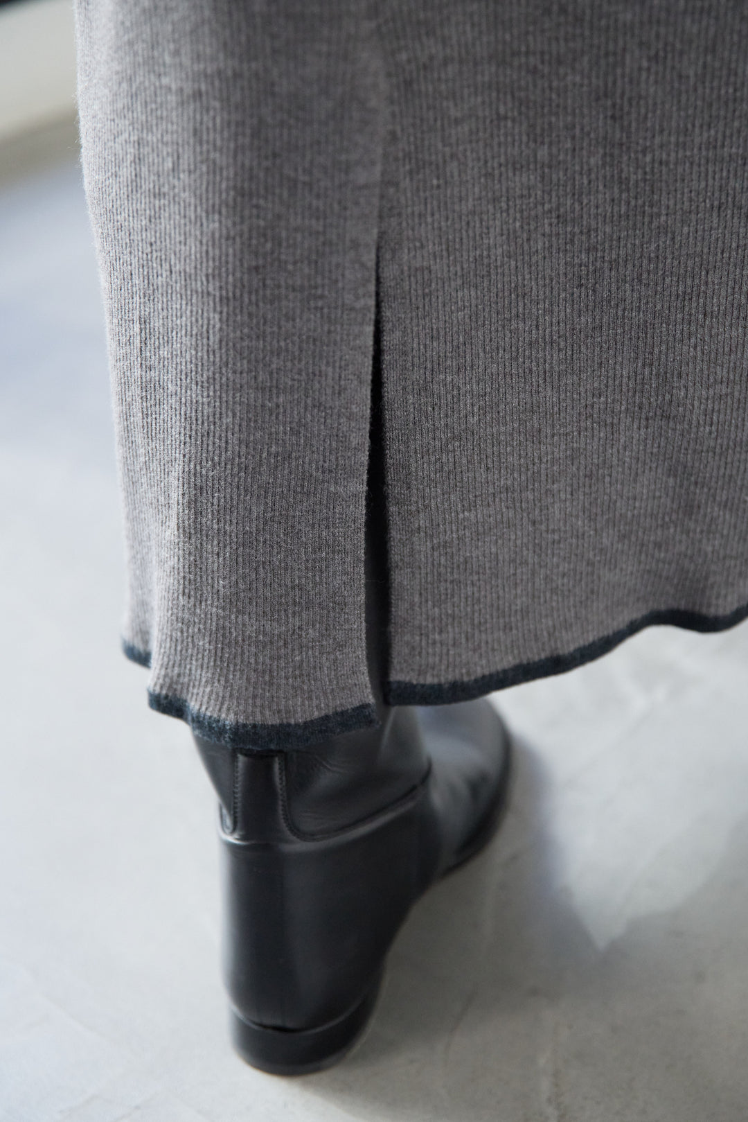 配色ジップニットワンピース