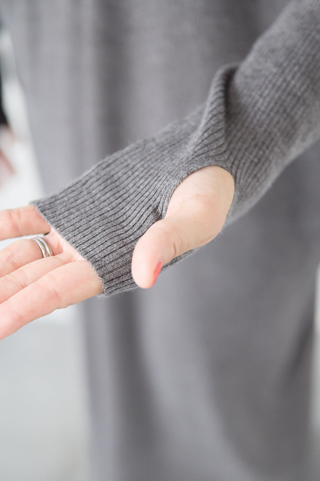 配色ジップニットワンピース