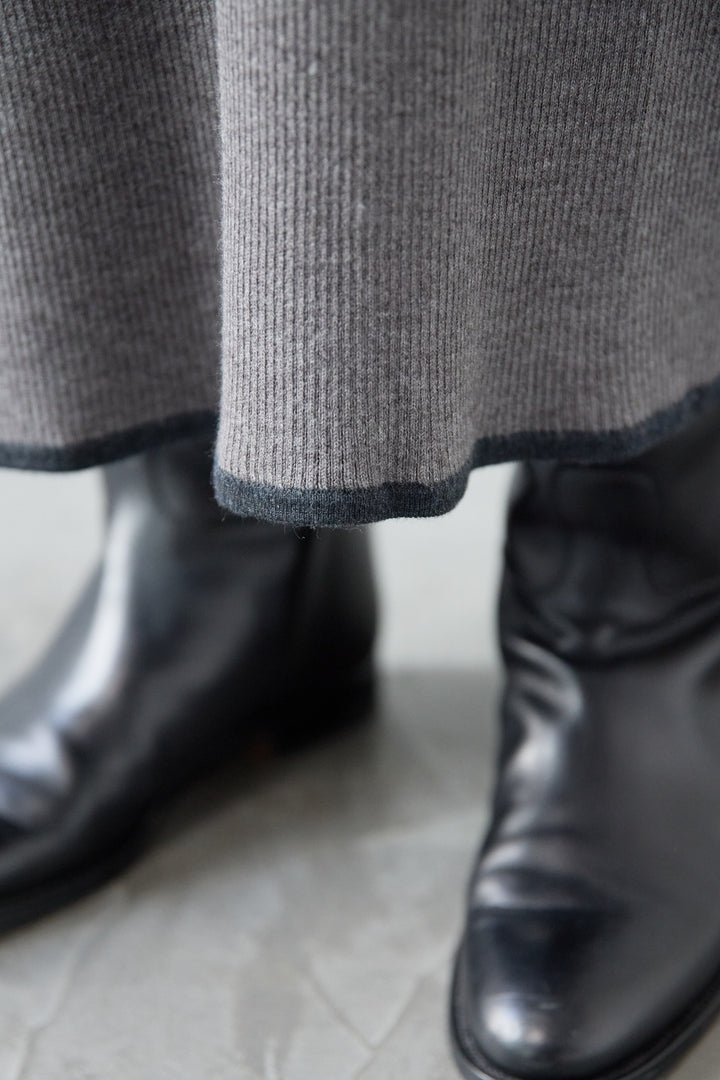 配色ジップニットワンピース