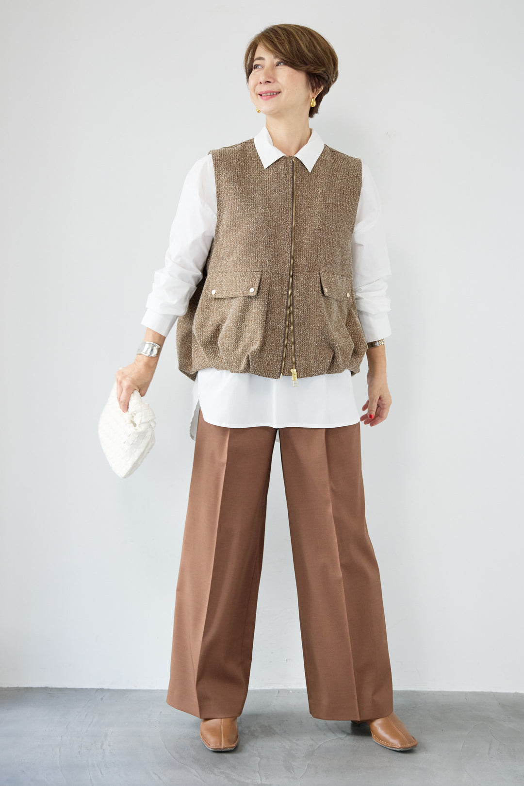 ツイードバルーンベスト