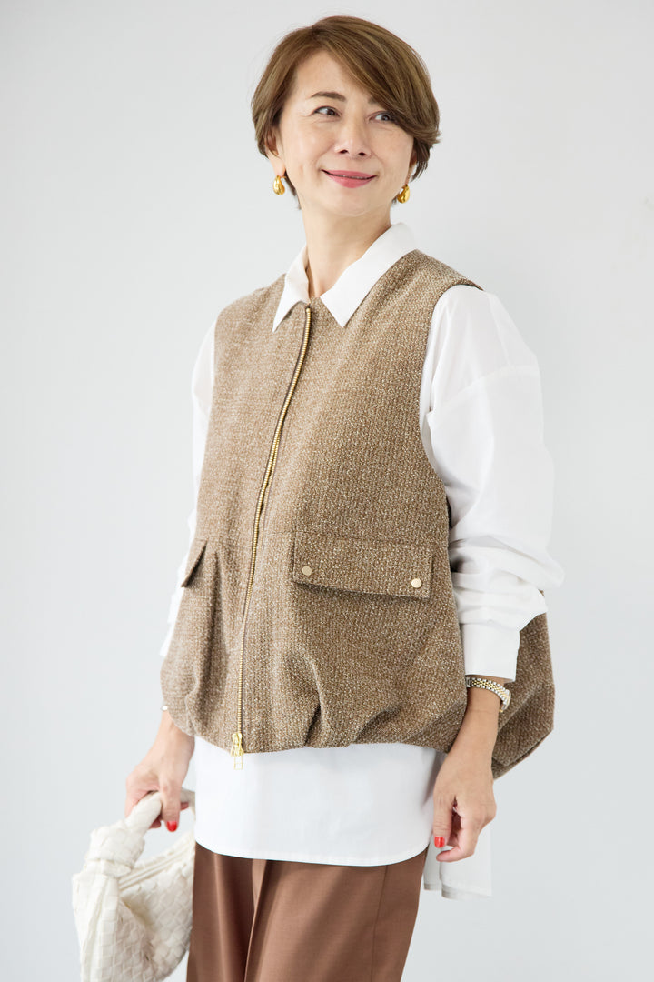 ツイードバルーンベスト