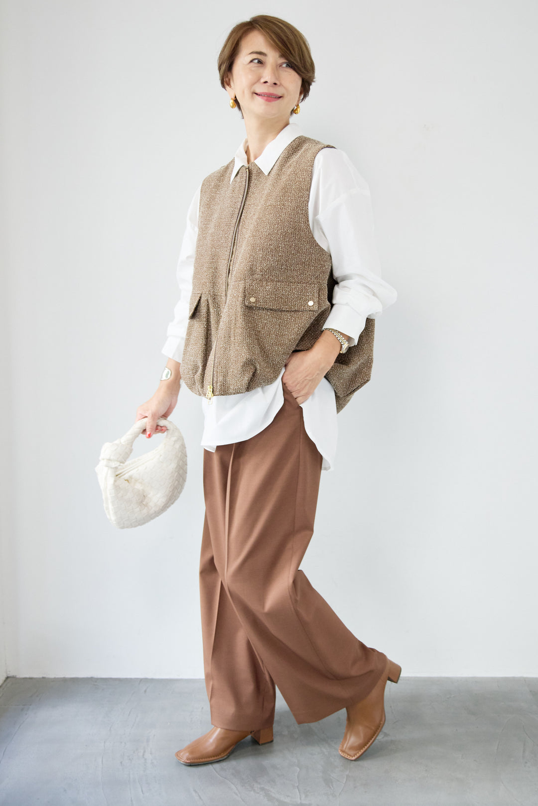 ツイードバルーンベスト