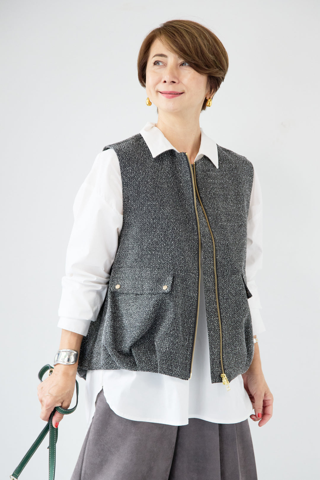 ツイードバルーンベスト