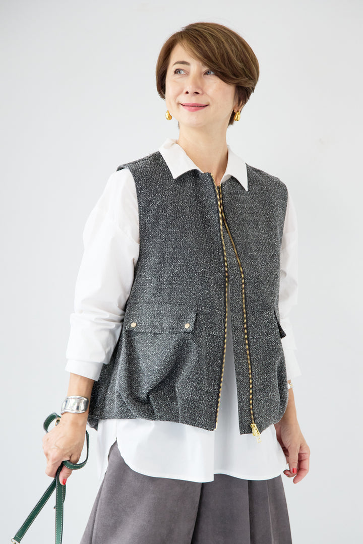 ツイードバルーンベスト