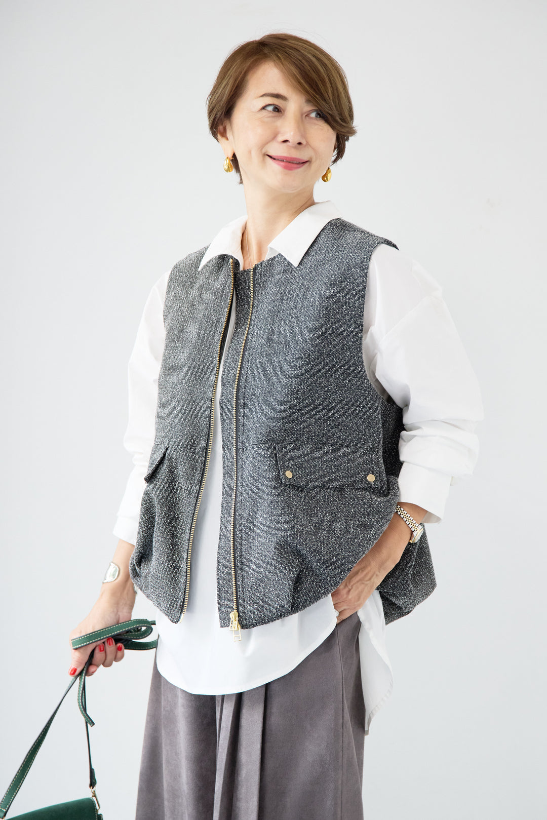 ツイードバルーンベスト