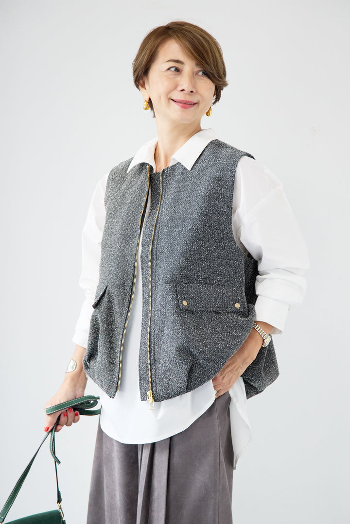 ツイードバルーンベスト
