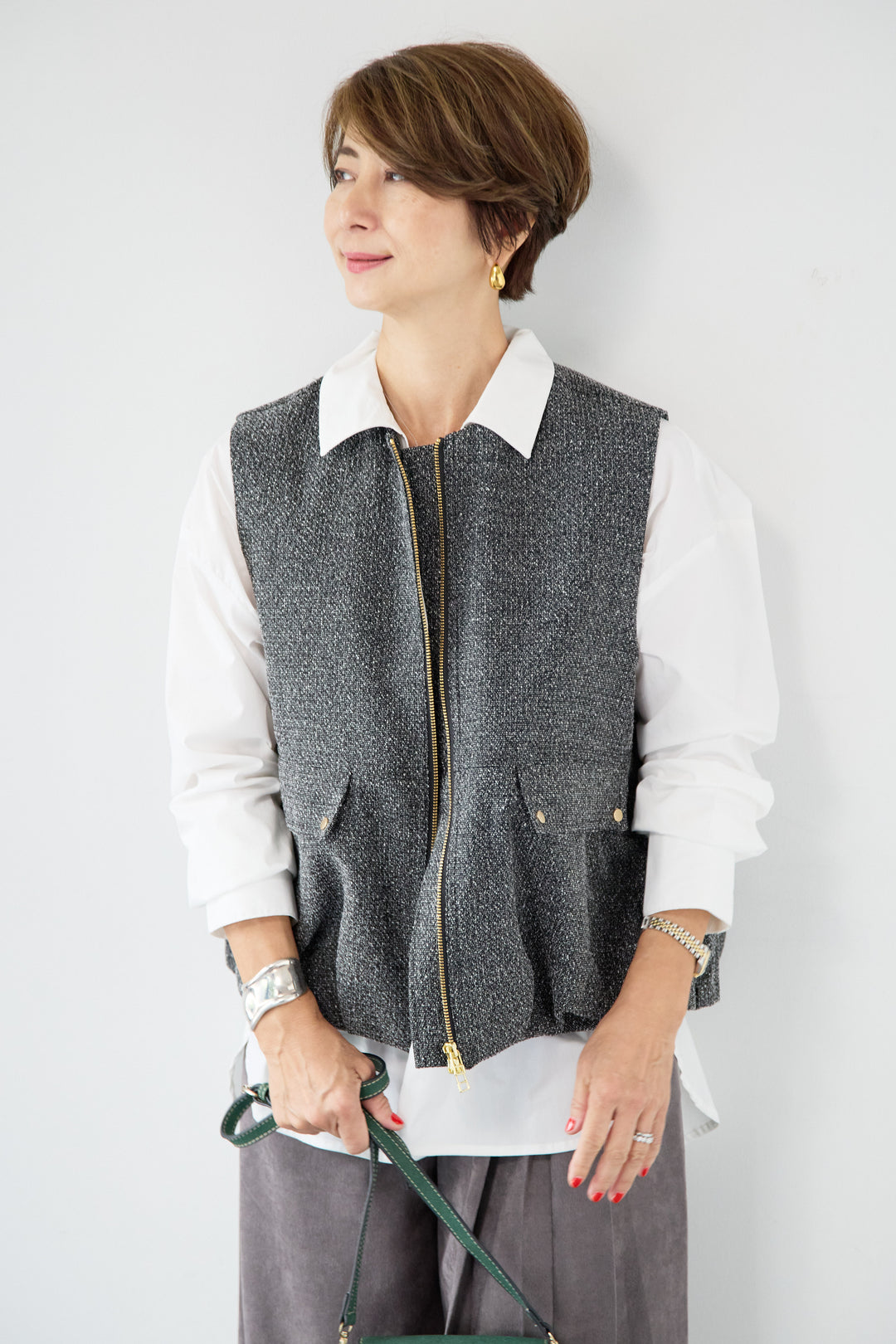 ツイードバルーンベスト