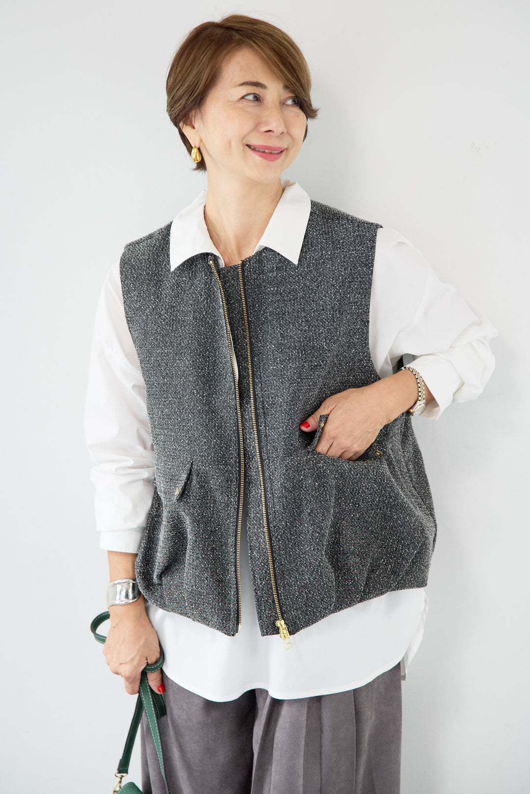 ツイードバルーンベスト