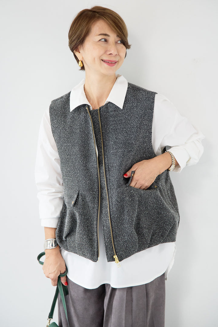 ツイードバルーンベスト