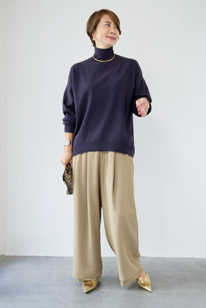 【防静電気】ハイネックやわもちニット