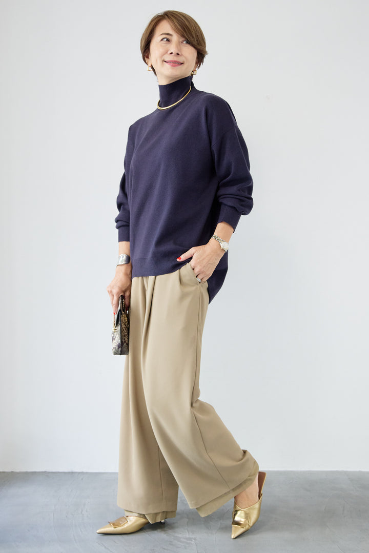 【防静電気】ハイネックやわもちニット