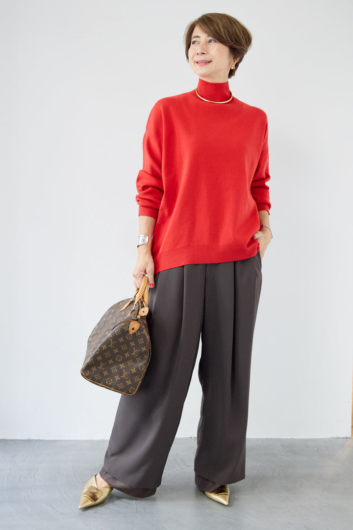 【防静電気】ハイネックやわもちニット