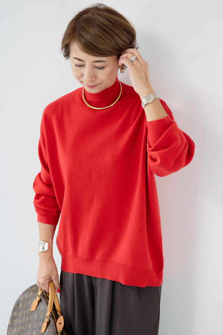 【防静電気】ハイネックやわもちニット