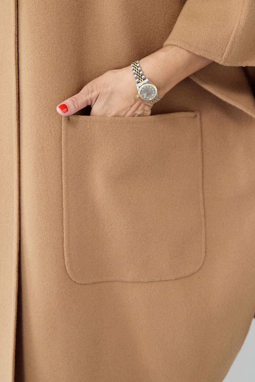 スタンドネックポンチョウールコート